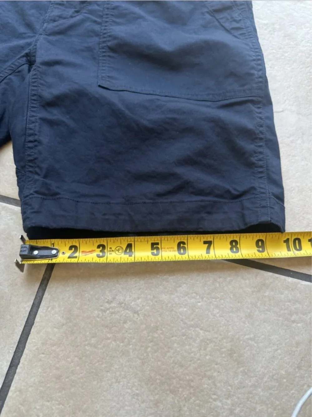 Relwen Mens Navy Blue Chino Shorts Size 34 Utility Panel Stretch Cotton 121082